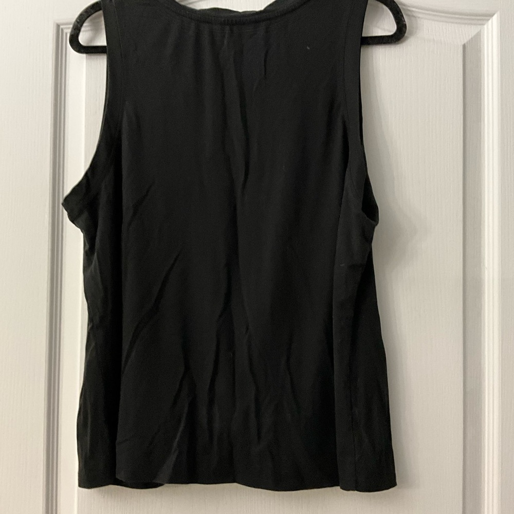 Time and Tru Black Twist-Front V-Neck Tank Top - Picture 3 of 5